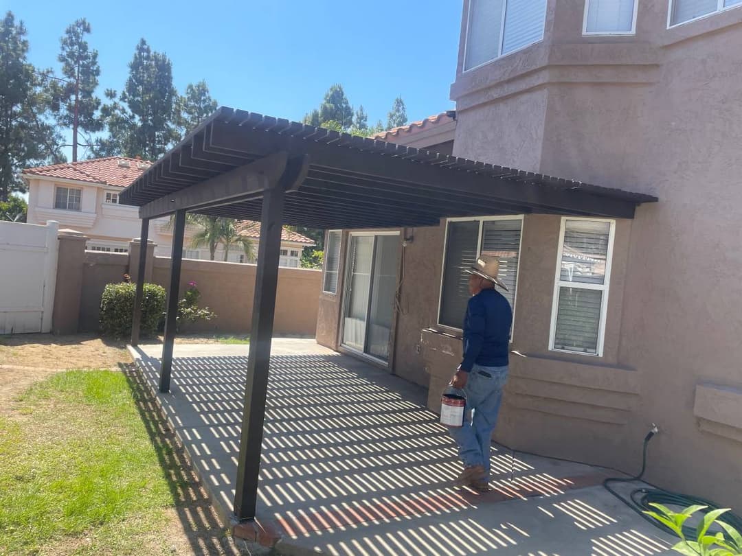 picture of a patio cover pergola in a san diego california backyard 